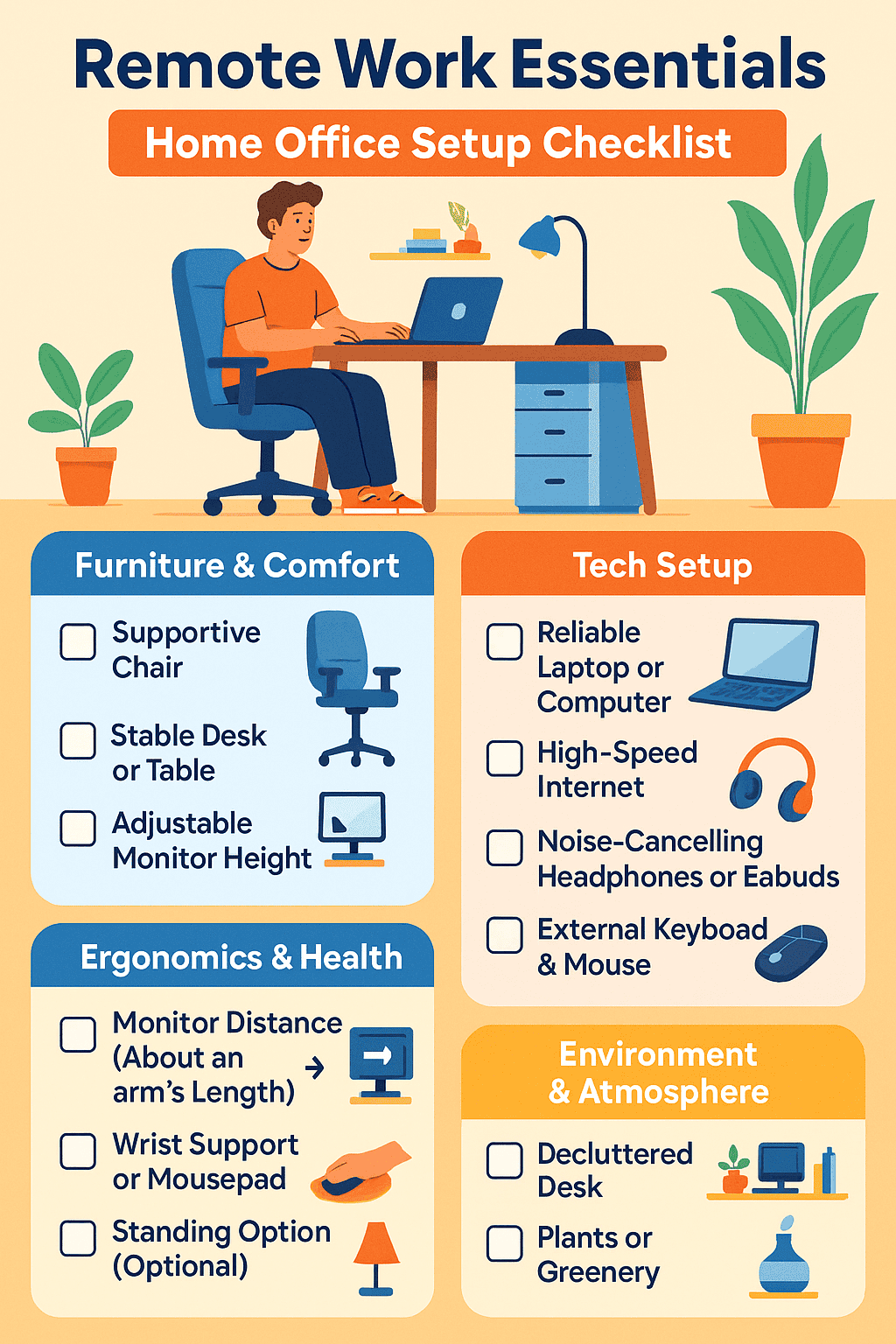 Remote Work Essentials Home Office Setup Checklist