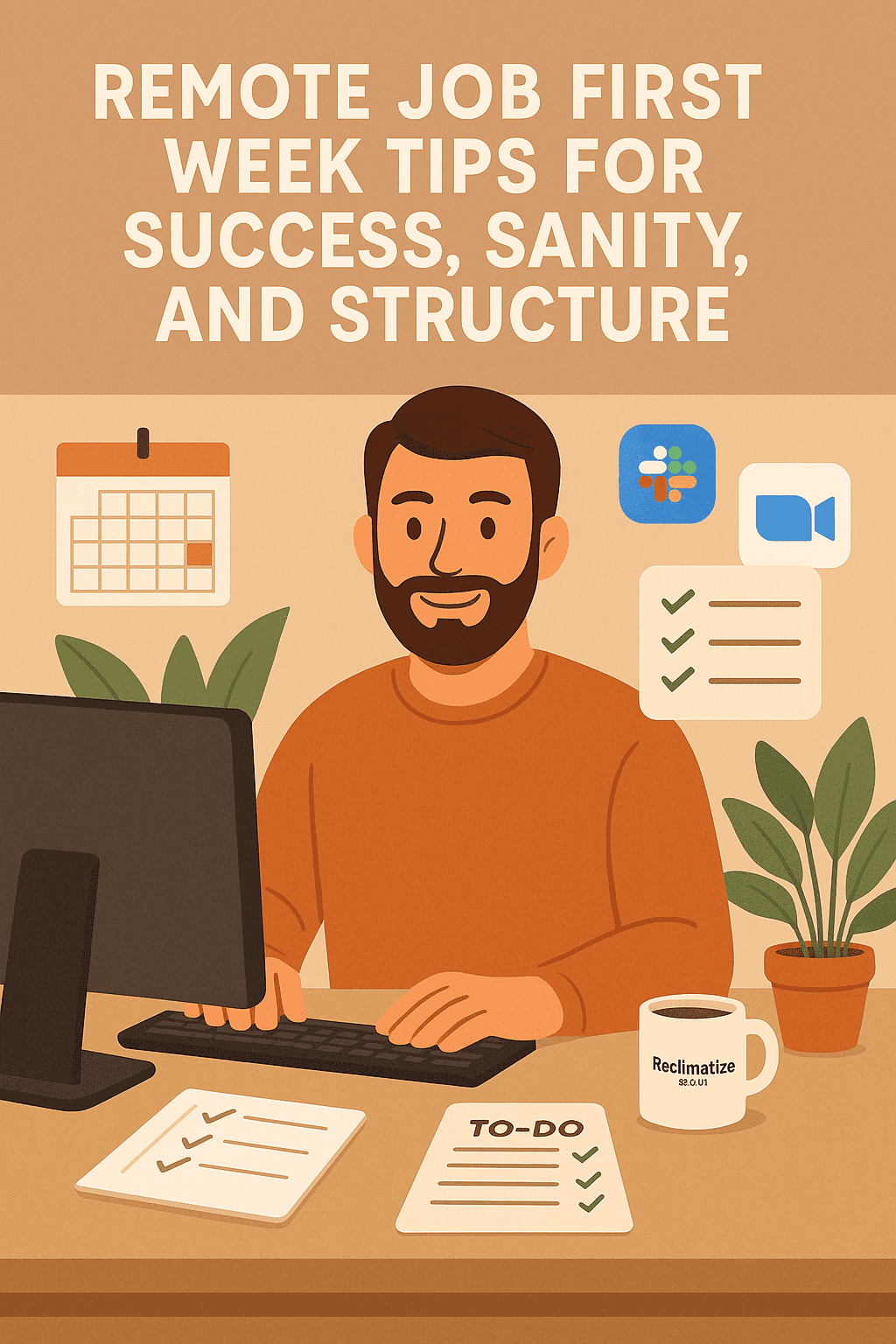 Featured Image for Article on Remote Job First Week Tips