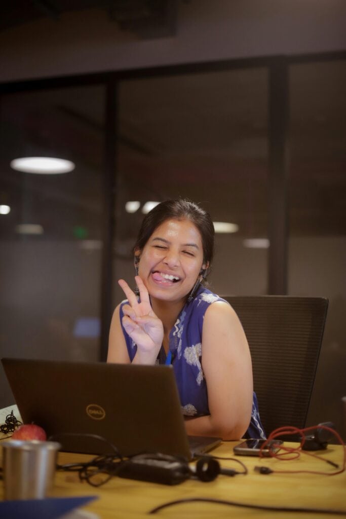 Indian GenZ girl at work