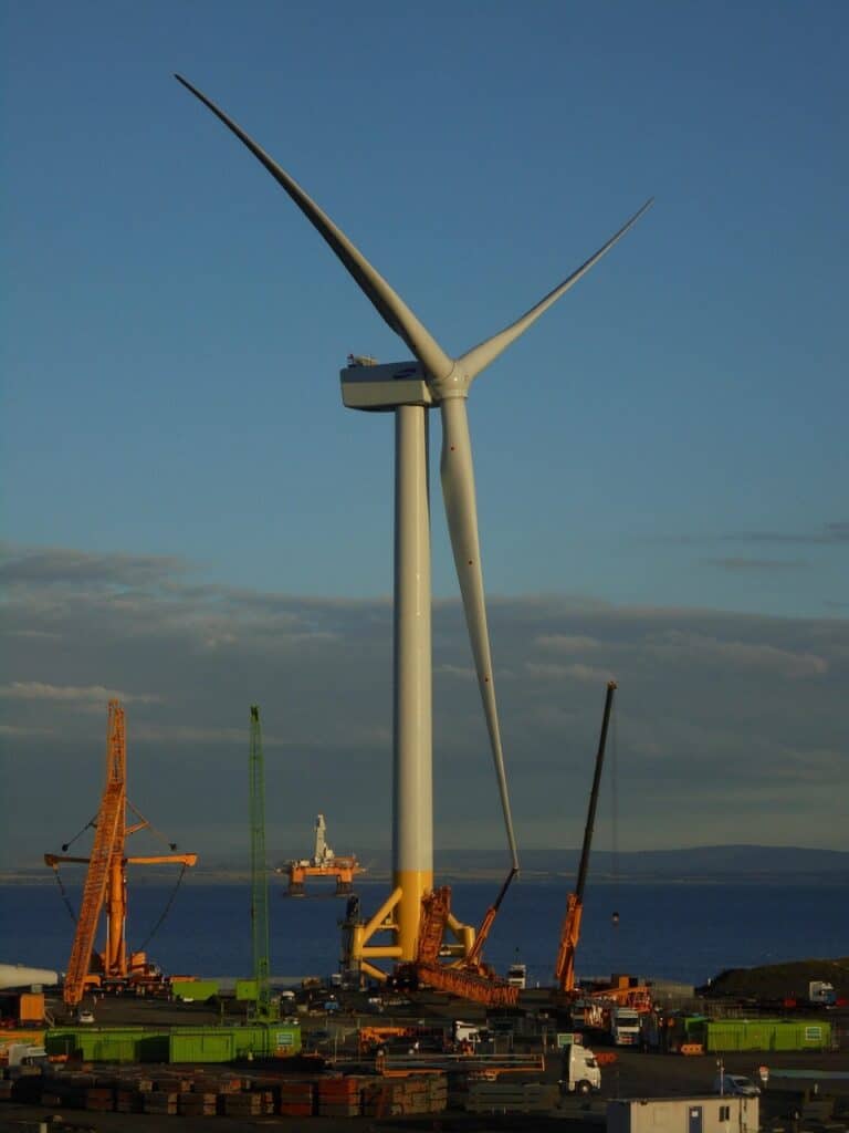 wind turbine, offshore, industrial, yard, industry, renewable, blue industry